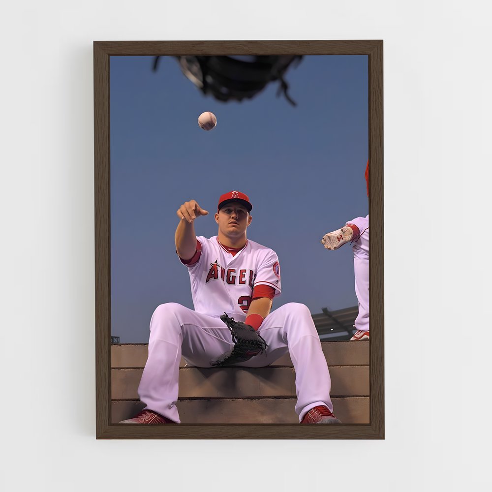 ap-mike trout-1 cadre Bois foncé