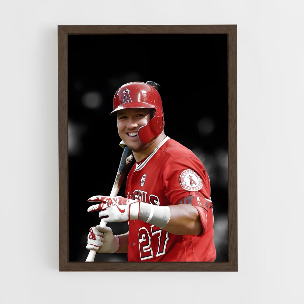 ap-mike trout-3 cadre Bois foncé
