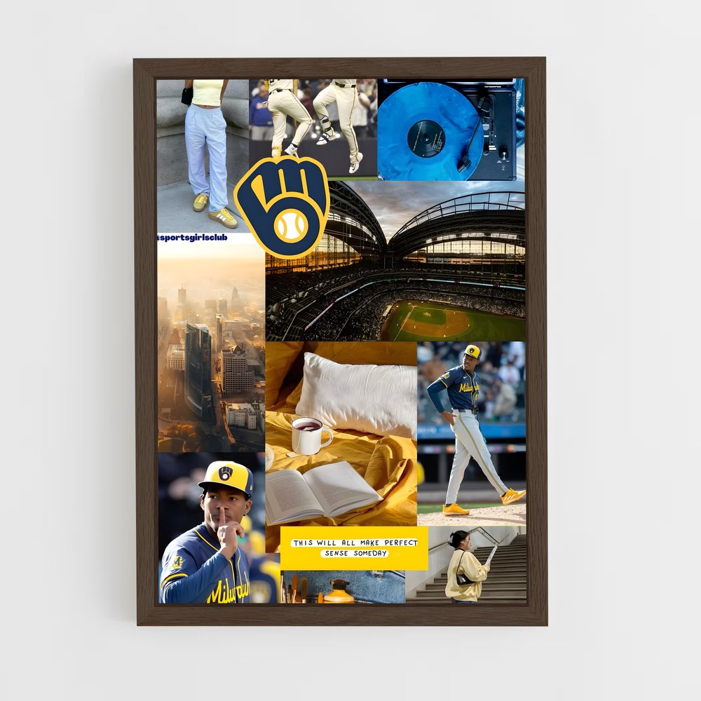 ap-milwaukee brewers-2 cadre Bois foncé