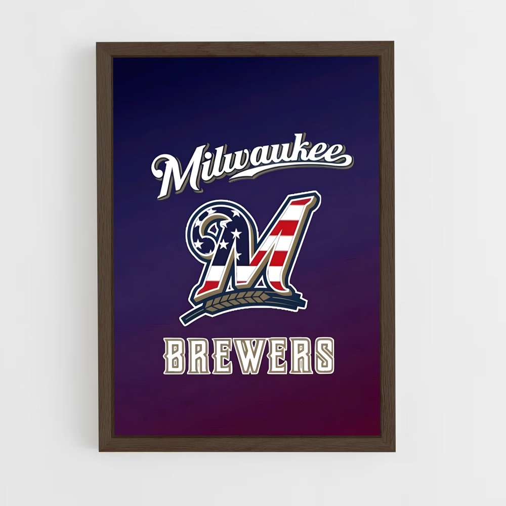 ap-milwaukee brewers-3 cadre Bois foncé