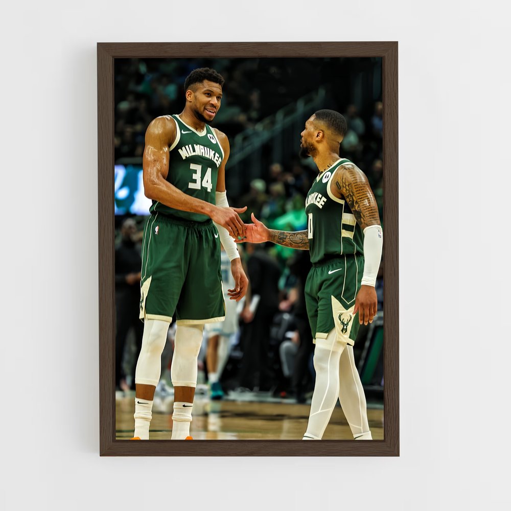 ap-milwaukee bucks-6 cadre Bois foncé