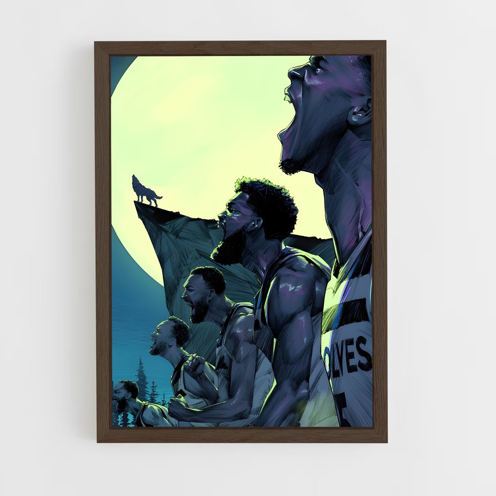 ap-minnesota timberwolves-5 cadre Bois foncé