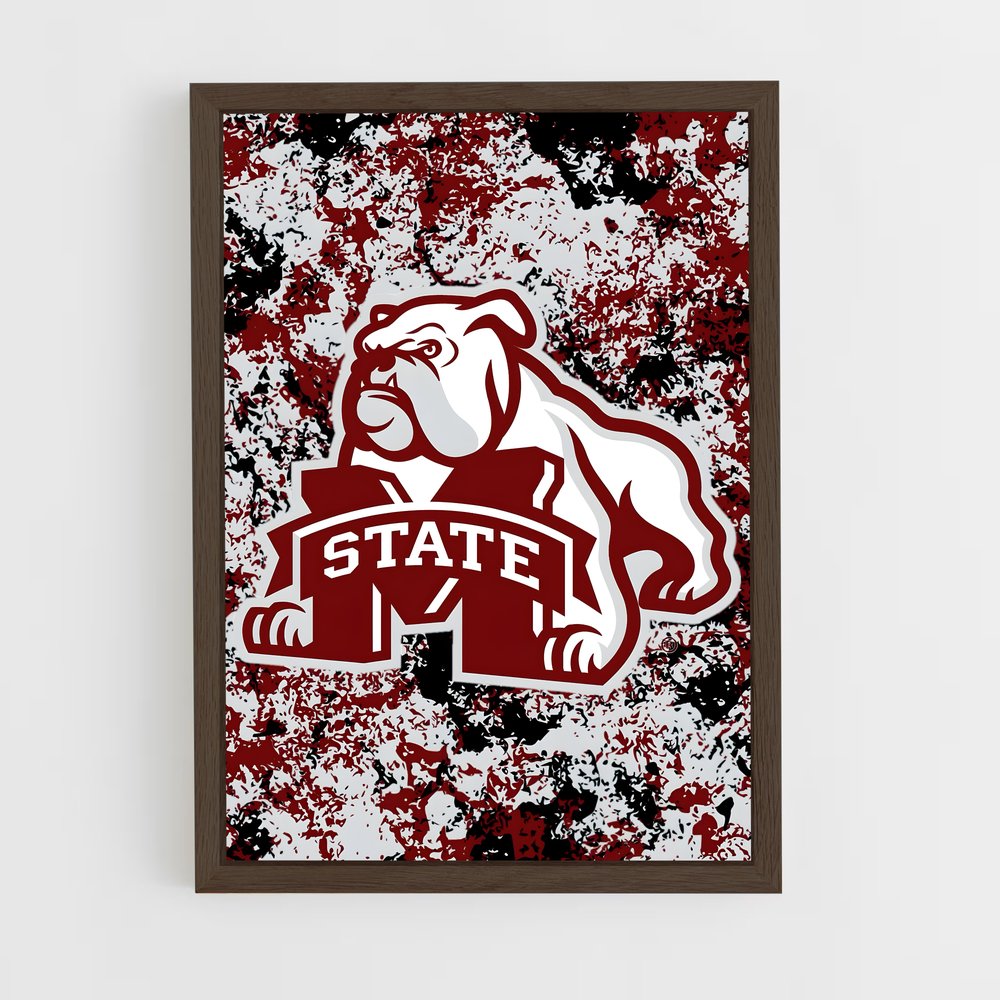 ap-mississippi state bulldogs-2 cadre Bois foncé