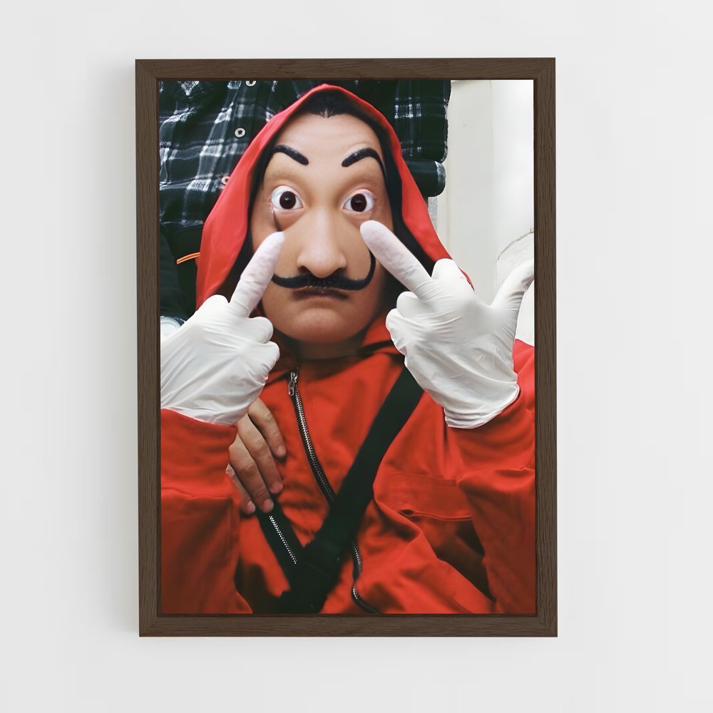 ap-money heist la casa de papel-13 cadre Bois foncé