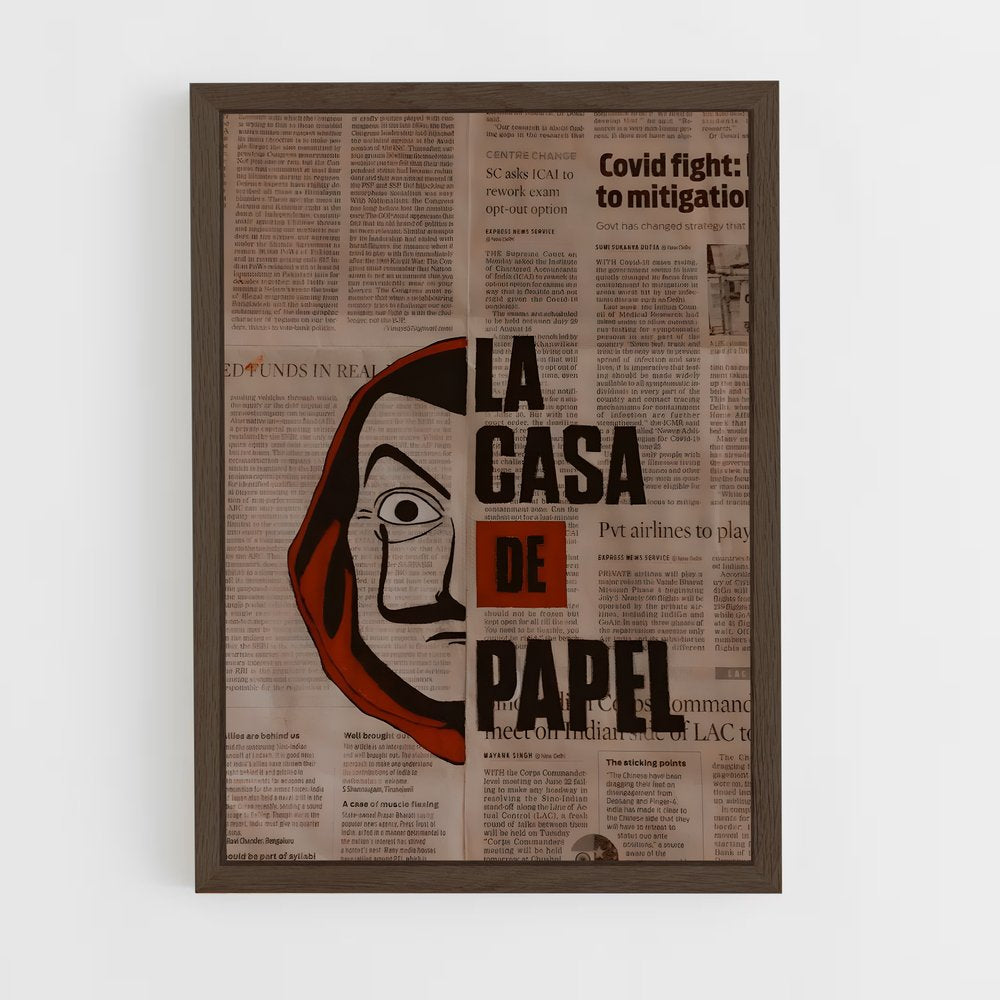 ap-money heist la casa de papel-2 cadre Bois foncé