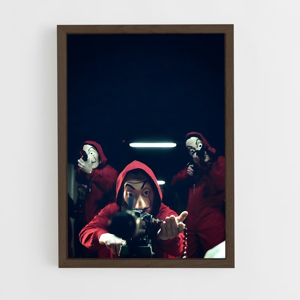 ap-money heist la casa de papel-3 cadre Bois foncé