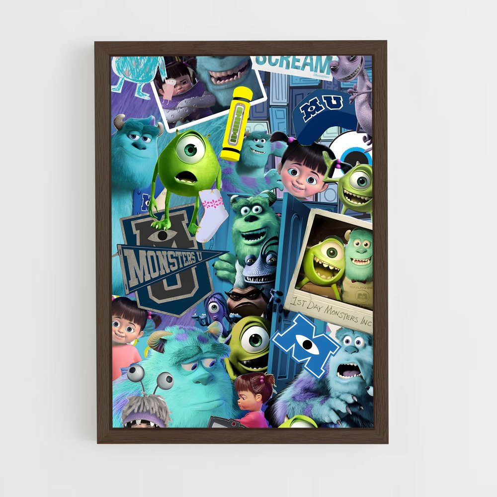 ap-monsters inc-2 cadre Bois foncé