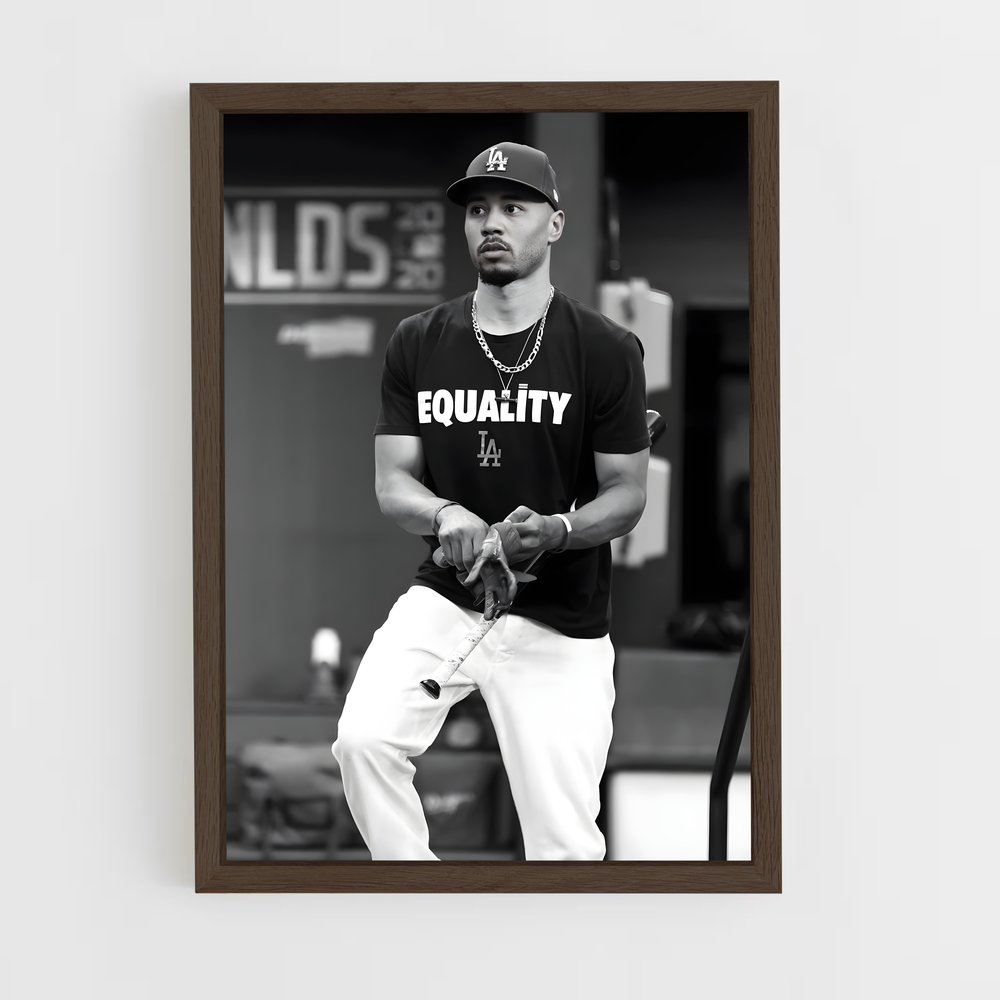 ap-mookie betts-10 cadre Bois foncé