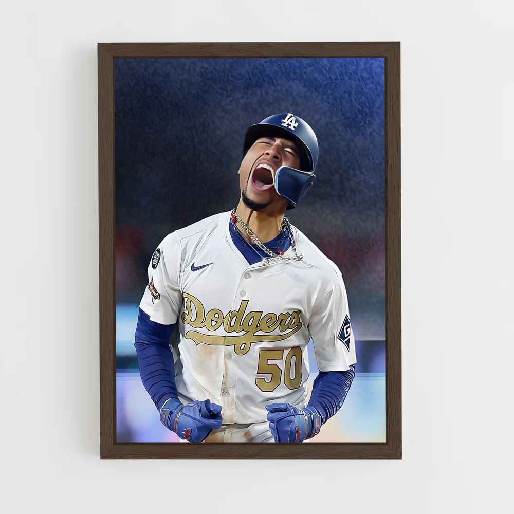 ap-mookie betts-3 cadre Bois foncé