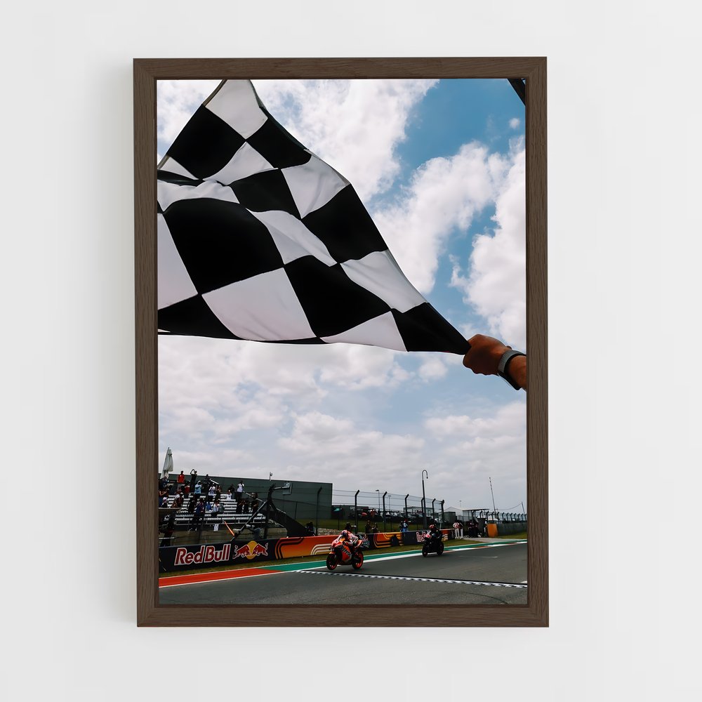 ap-motogp flag-2 cadre Bois foncé