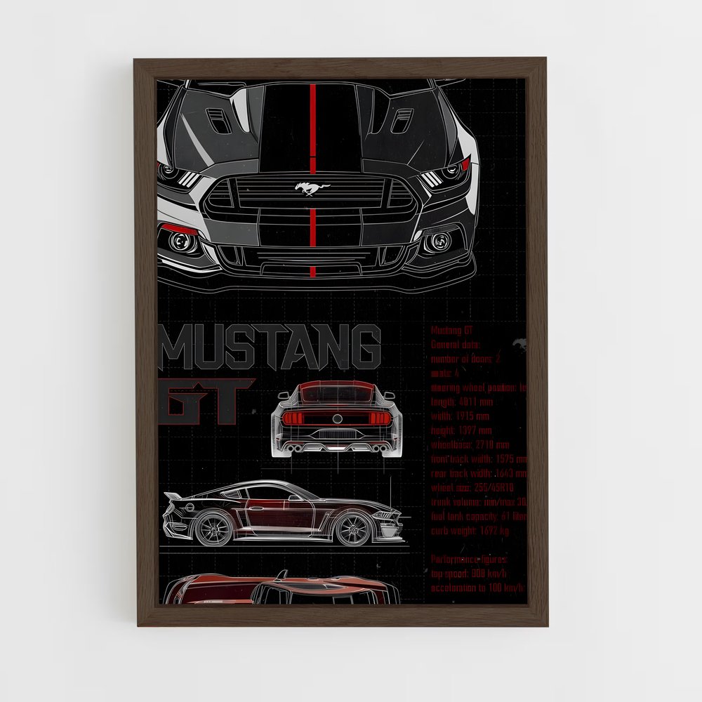 ap-mustang gt500-3 cadre Bois foncé