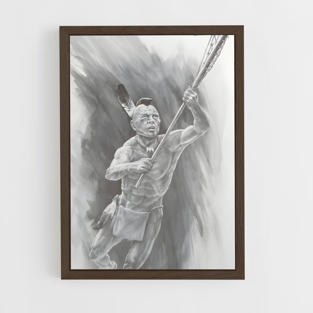 ap-native american lacrosse heritage-2 cadre Bois foncé