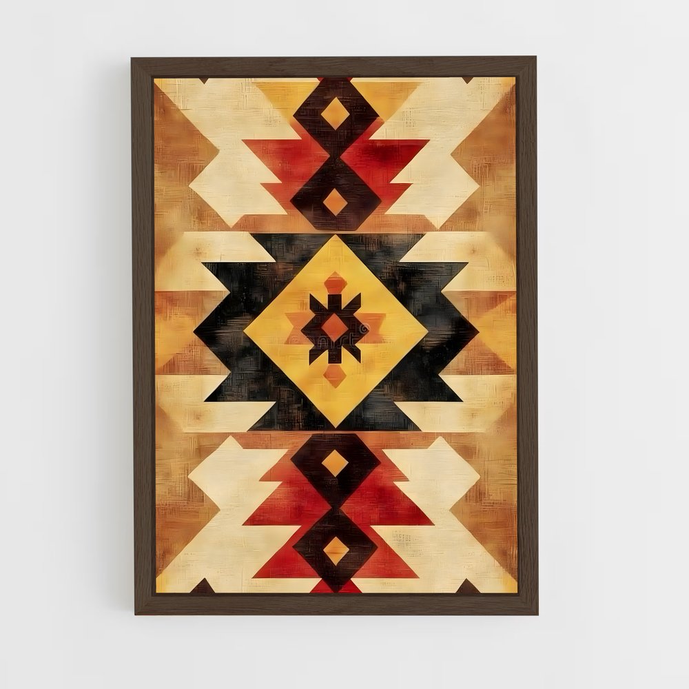 ap-native american patterns-1 cadre Bois foncé