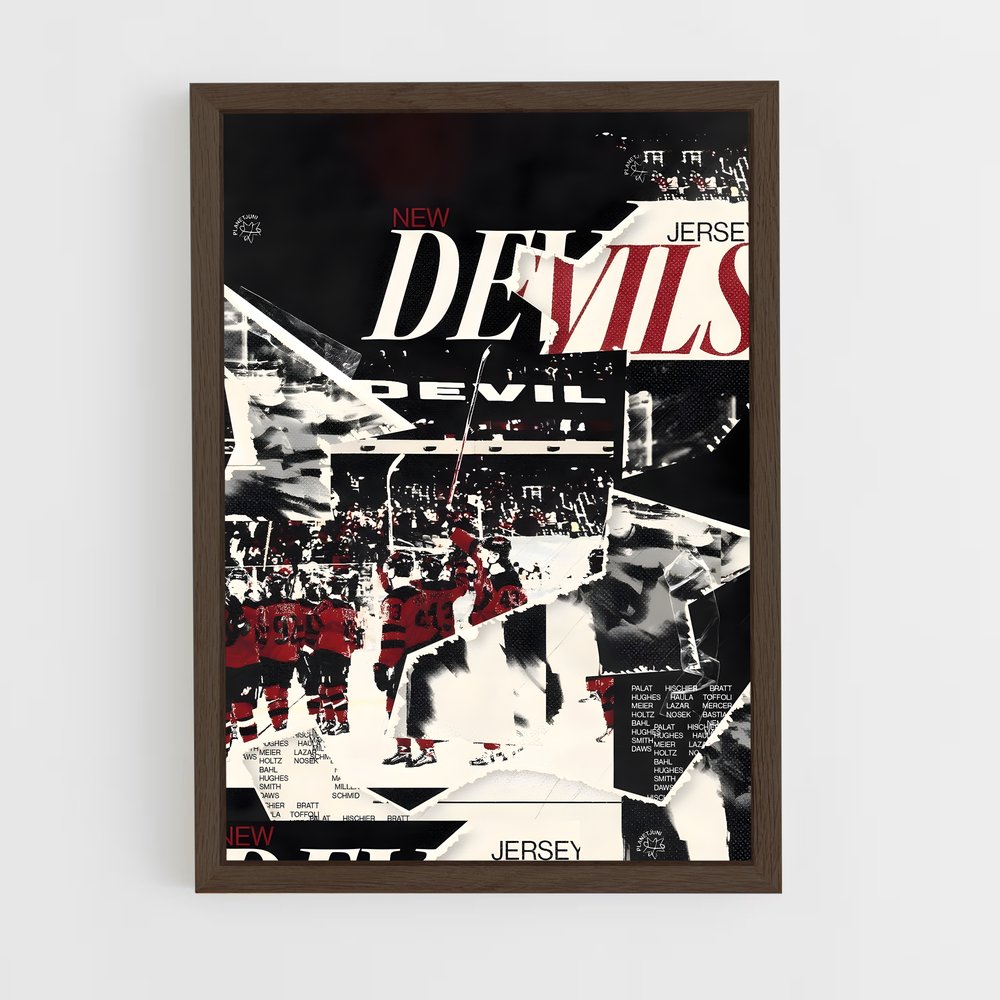 ap-new jersey devils-2 cadre Bois foncé