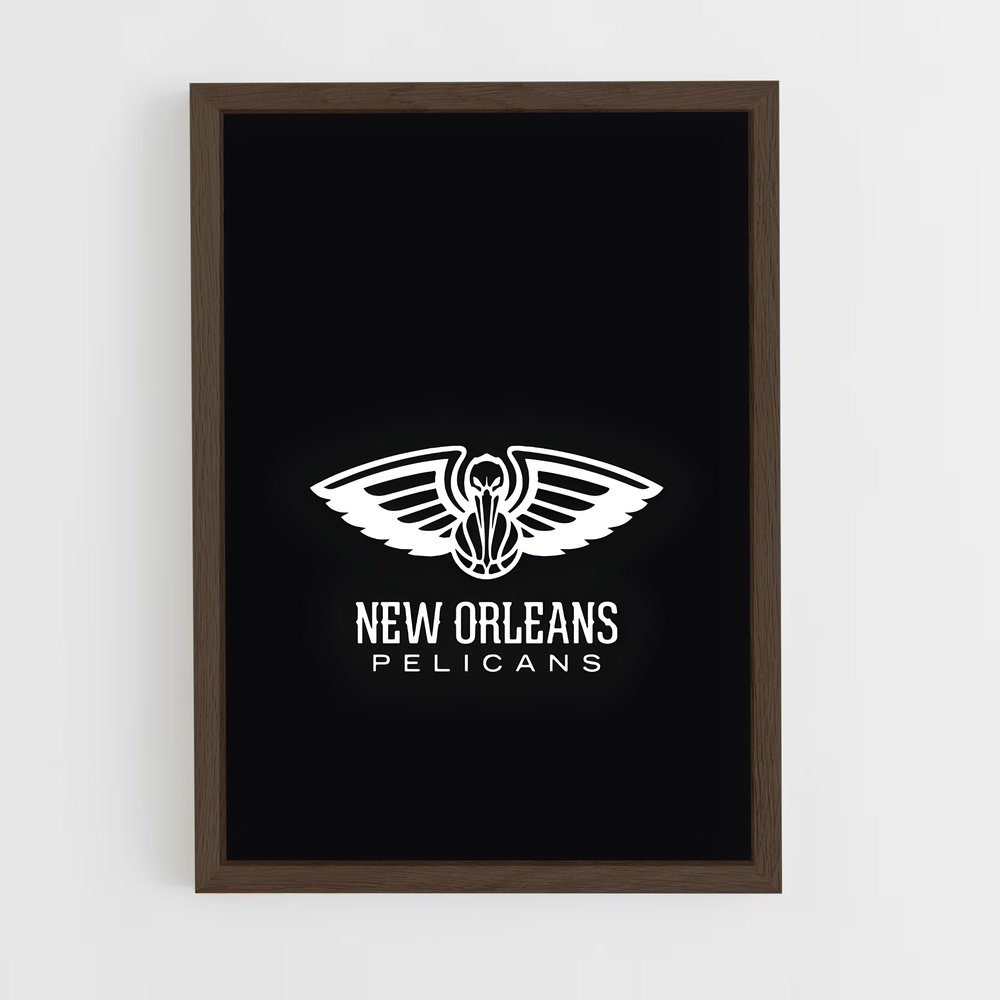 ap-new orleans pelicans-2 cadre Bois foncé