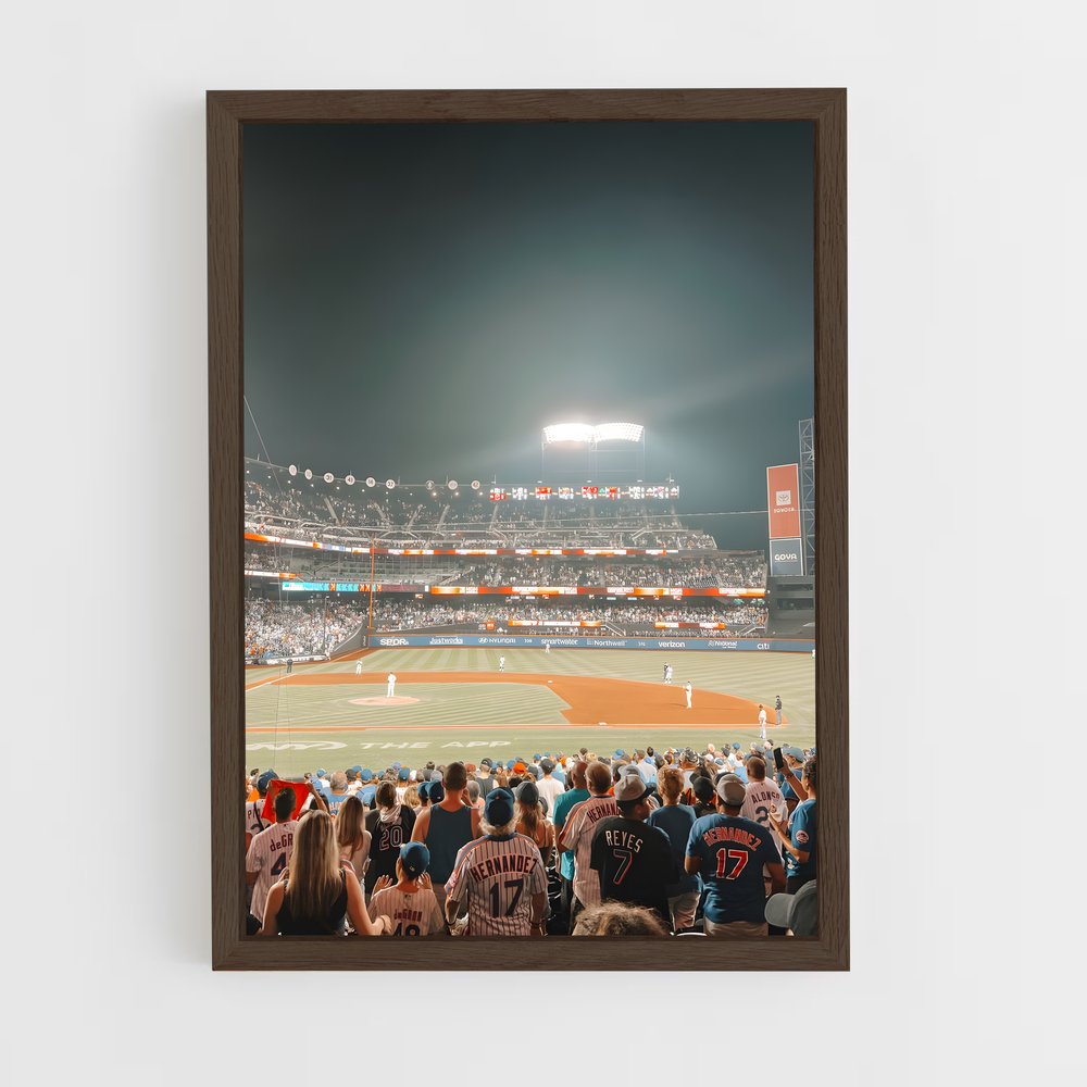 ap-new york mets-6 cadre Bois foncé