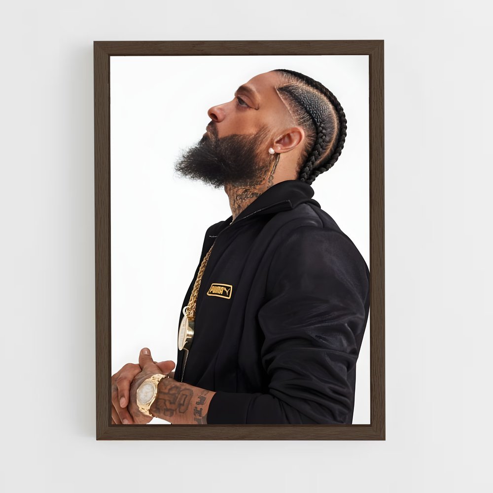 ap-nipsey hussle-9 cadre Bois foncé