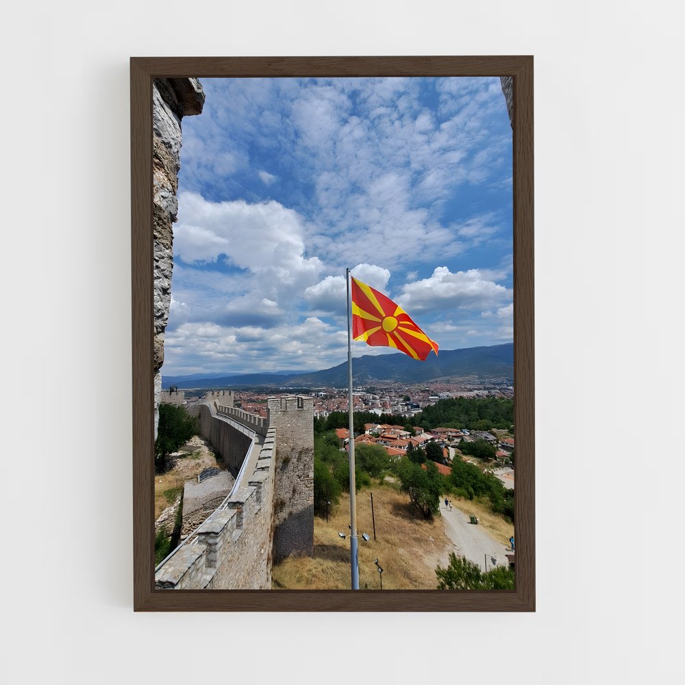 ap-north macedonia flag-1 cadre Bois foncé