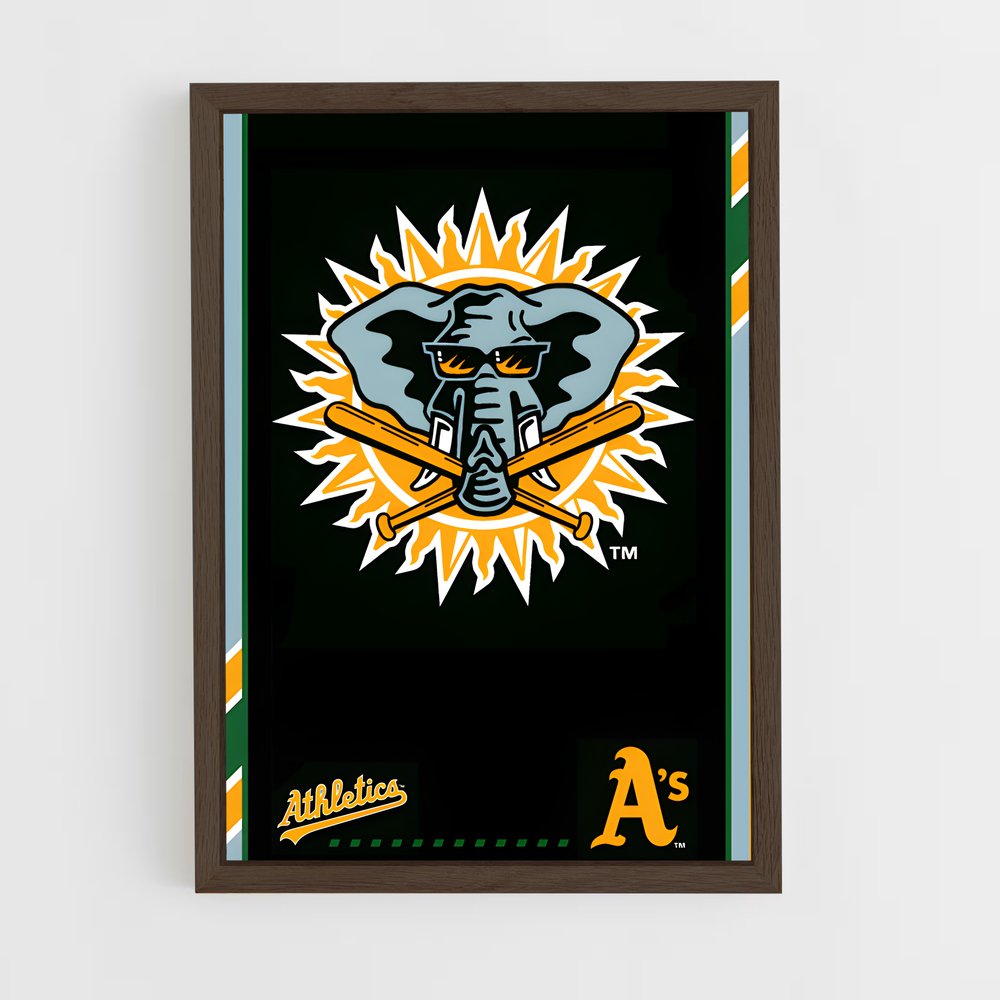 ap-oakland athletics-3 cadre Bois foncé