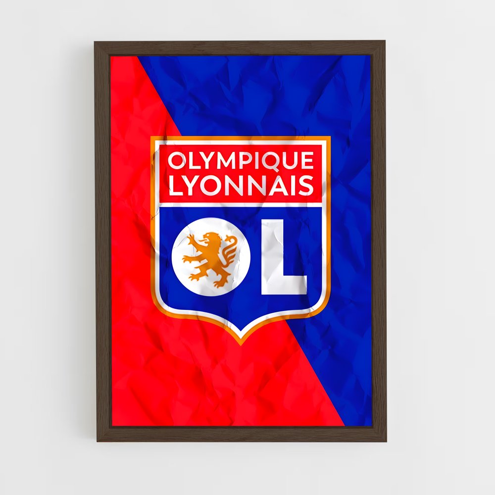 ap-olympique lyonnais-6 cadre Bois foncé