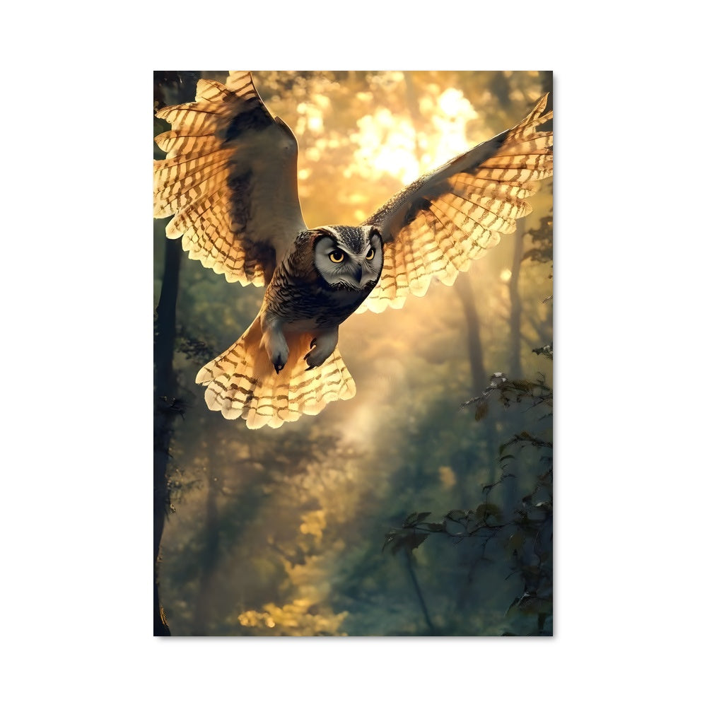 Poster Hibou Envolé