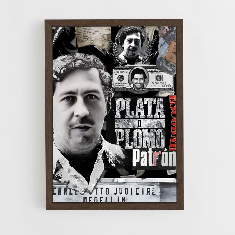 ap-pablo escobar-12 cadre Bois foncé