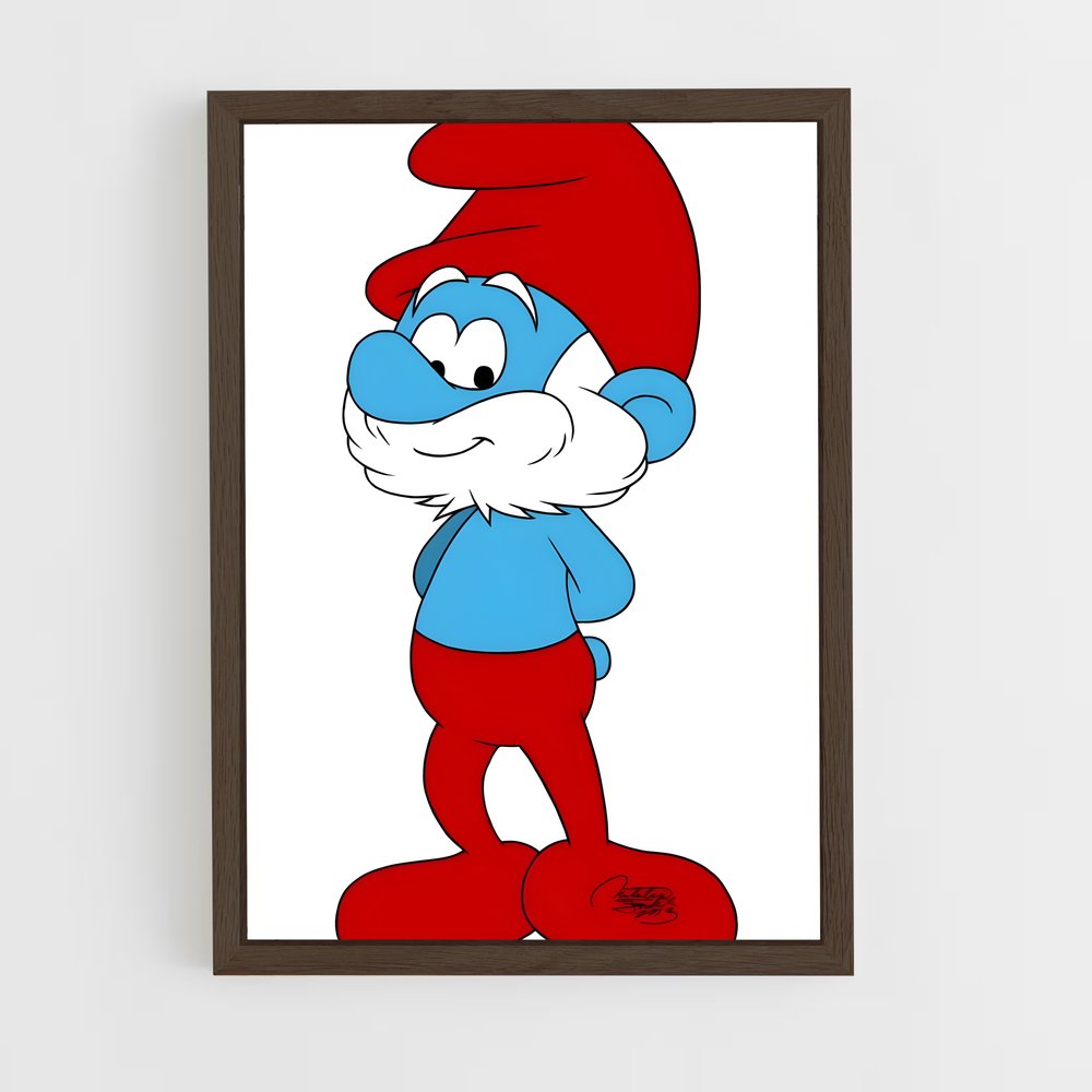 ap-papa smurf-3 cadre Bois foncé