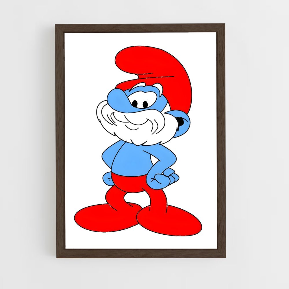 ap-papa smurf-4 cadre Bois foncé