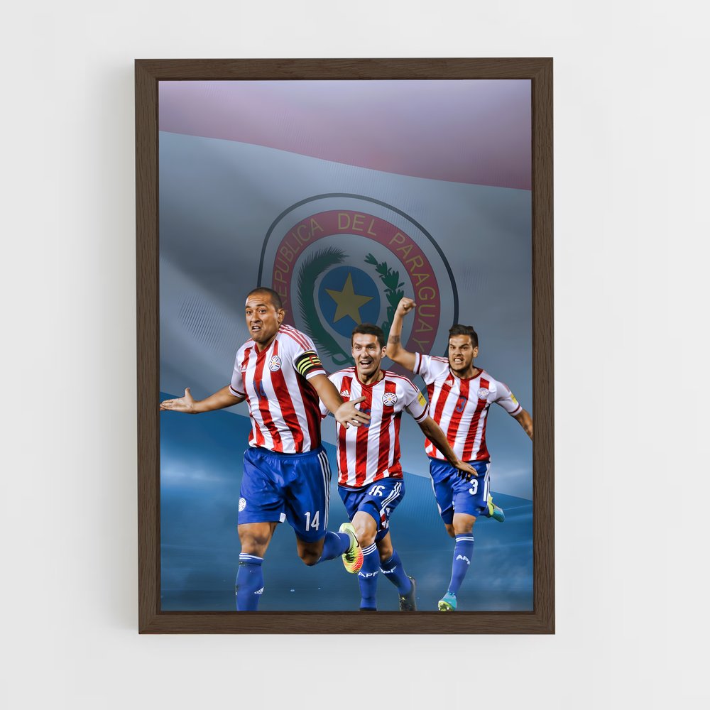 ap-paraguay national football team-1 cadre Bois foncé