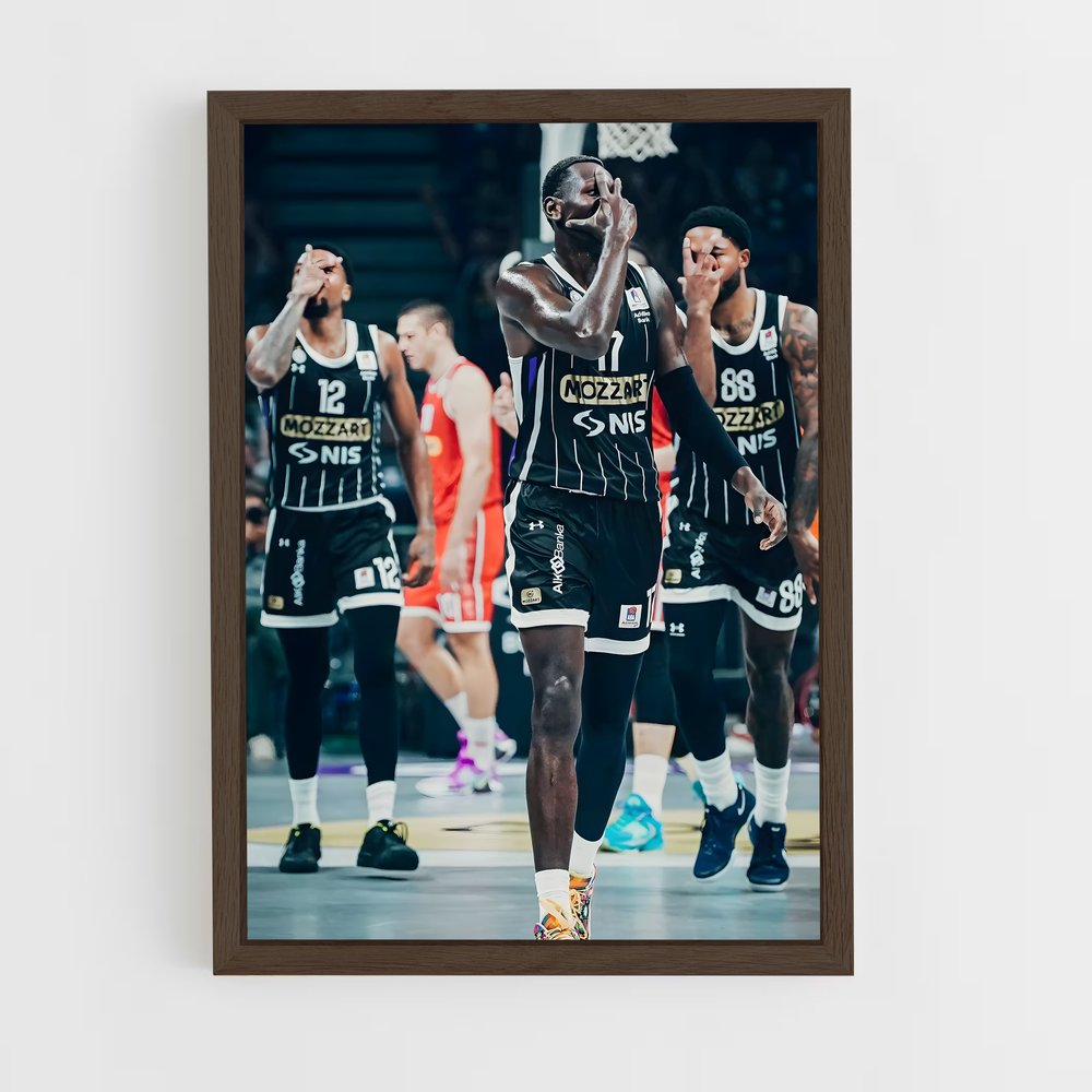 ap-partizan belgrade basketball-8 cadre Bois foncé