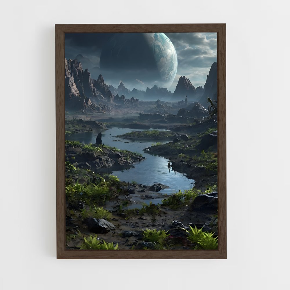 ap-planet landscapes-5 cadre Bois foncé