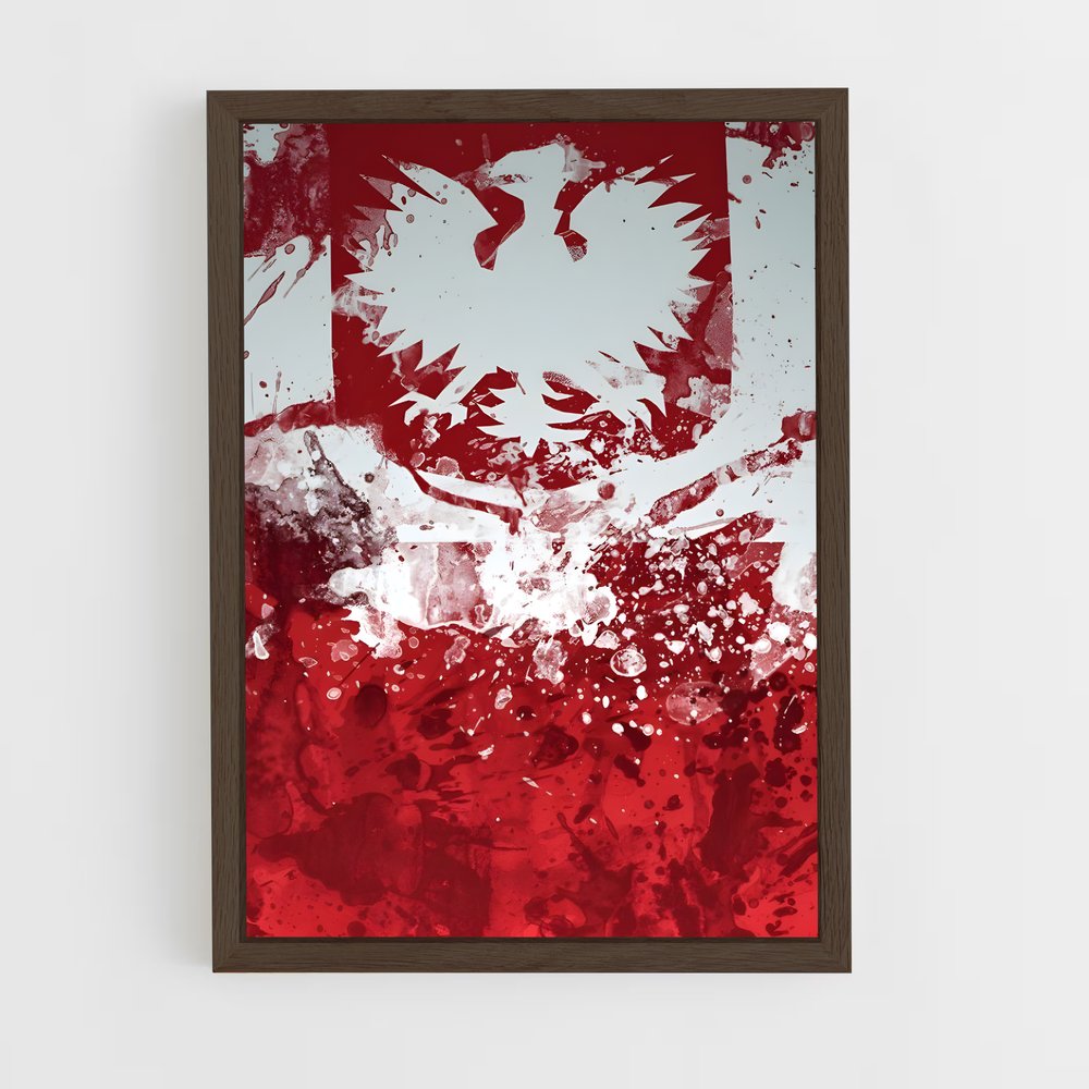 ap-poland flag-3 cadre Bois foncé