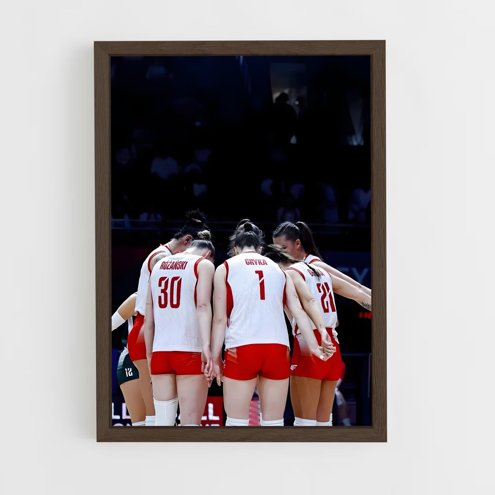 ap-poland national volleyball team-4 cadre Bois foncé
