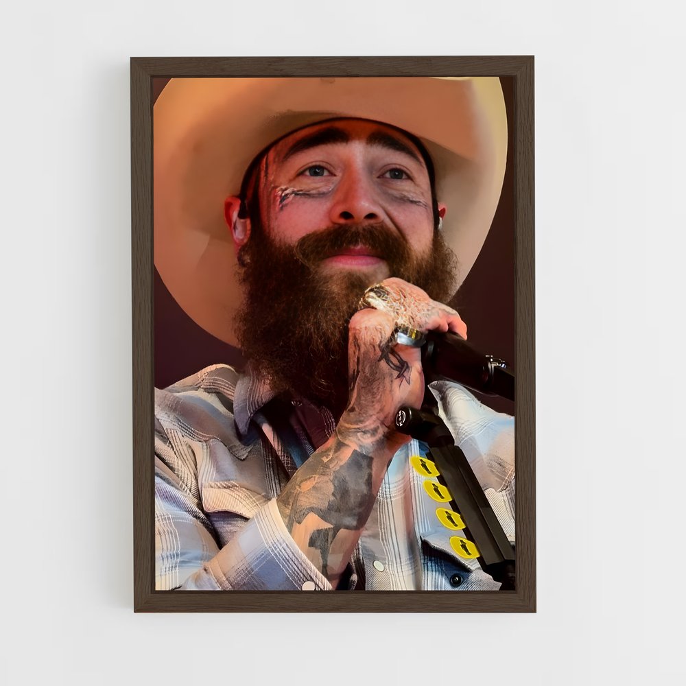 ap-post malone-3 cadre Bois foncé