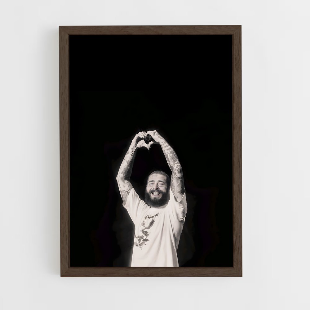 ap-post malone-5 cadre Bois foncé