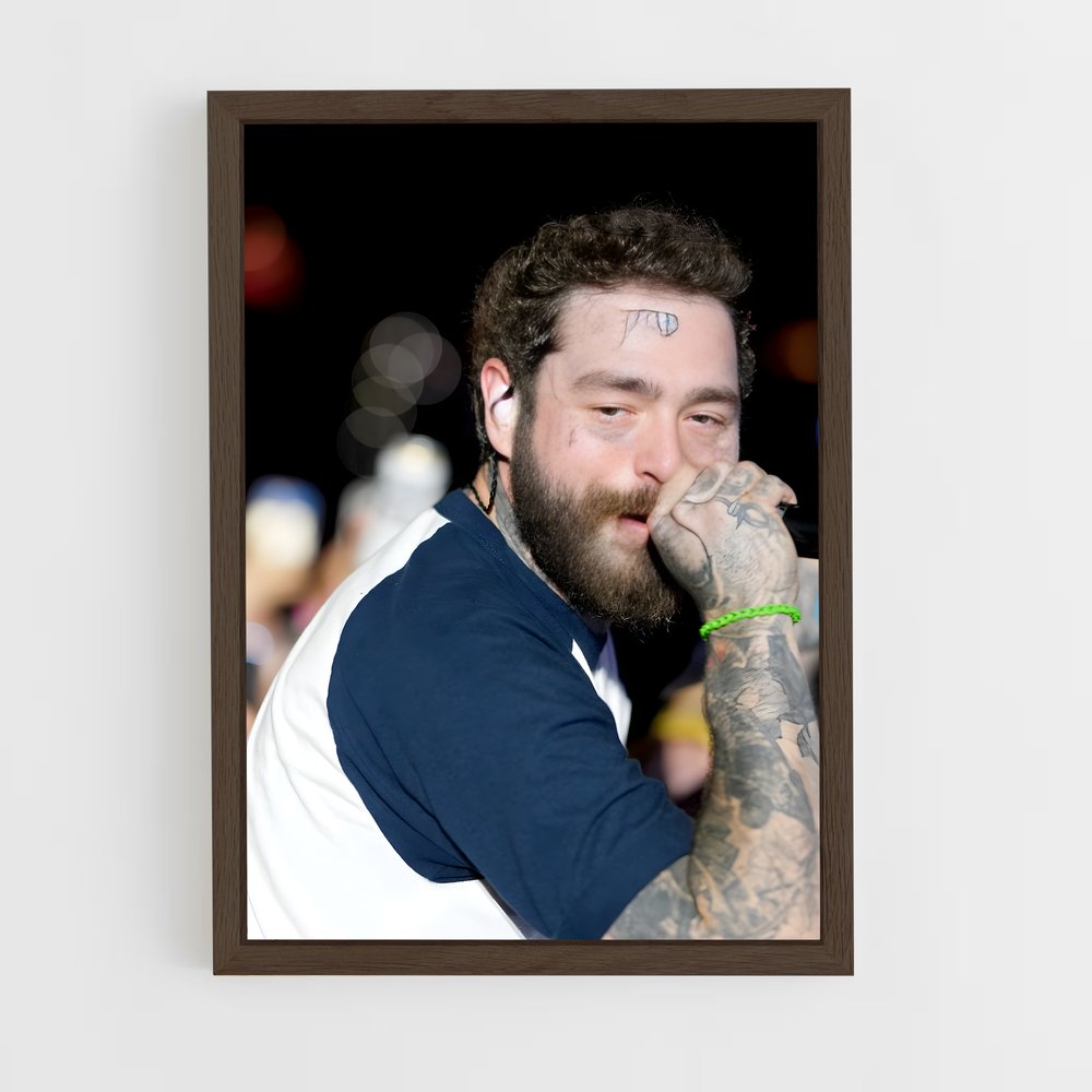 ap-post malone-9 cadre Bois foncé