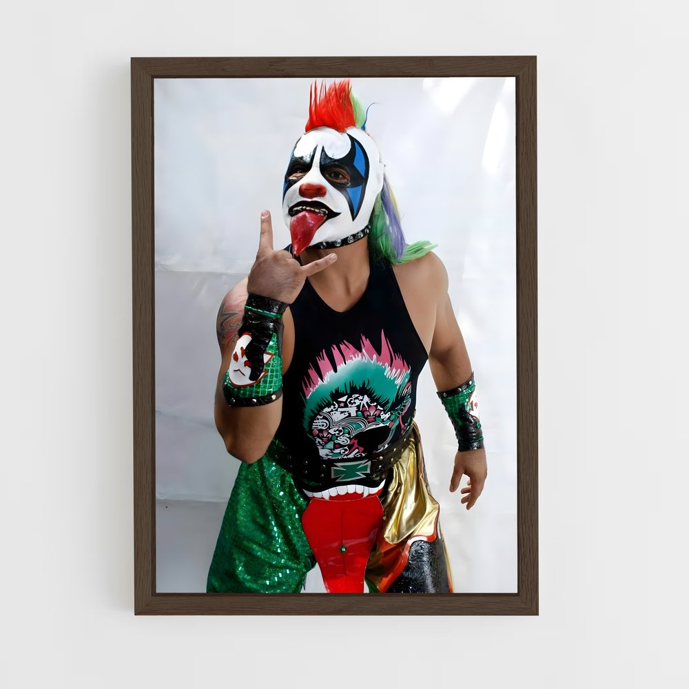 ap-psycho clown-1 cadre Bois foncé