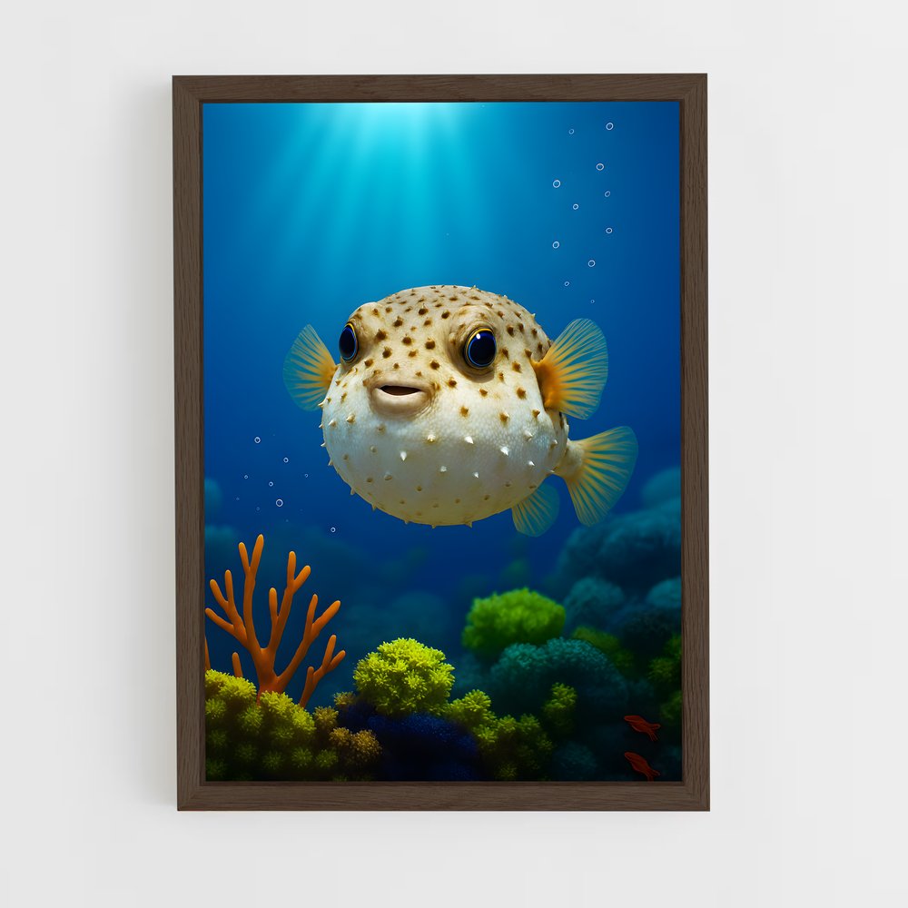 ap-pufferfish-7 cadre Bois foncé