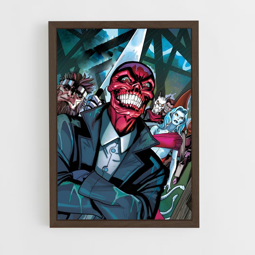 ap-red skull-5 cadre Bois foncé