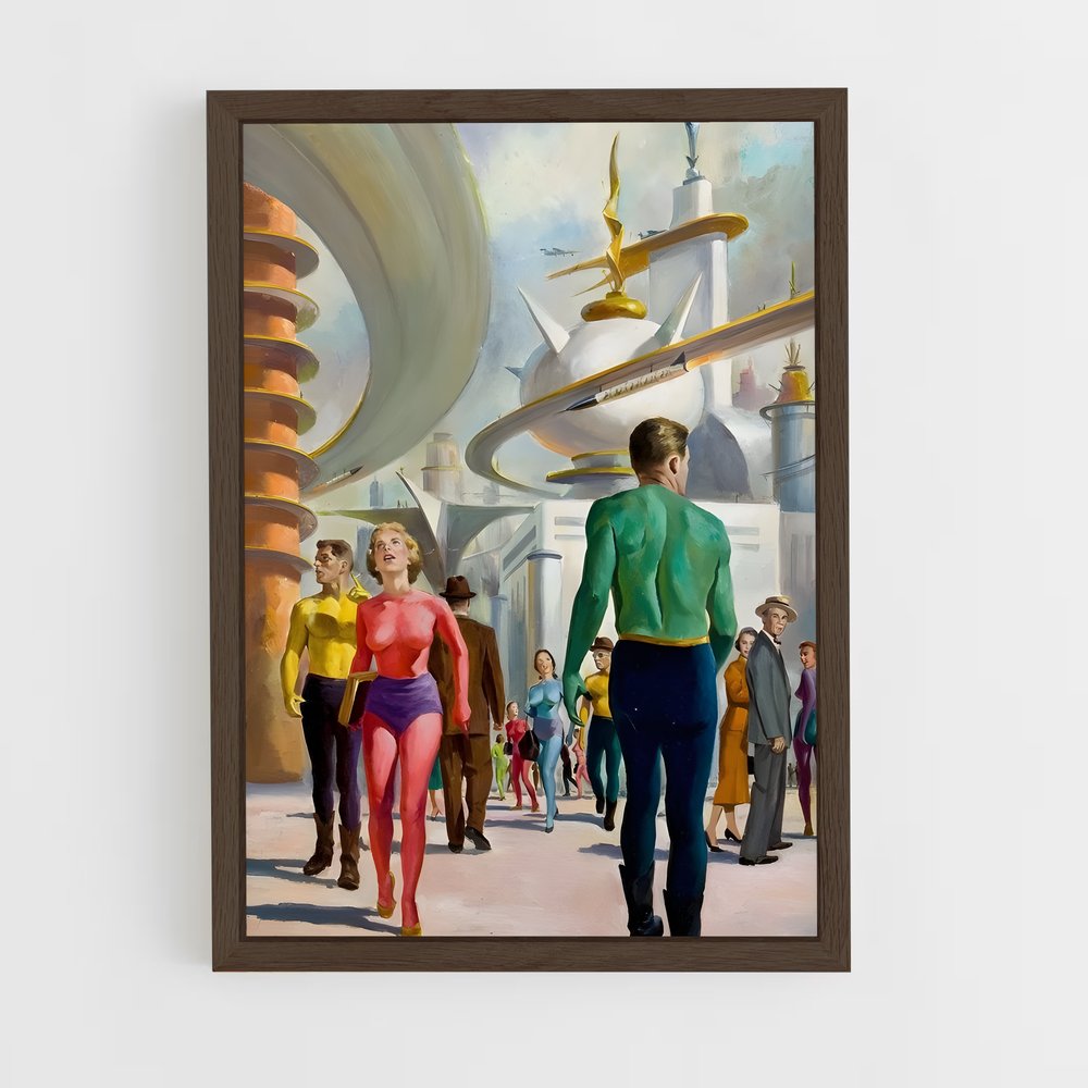 ap-retro sci fi-3 cadre Bois foncé