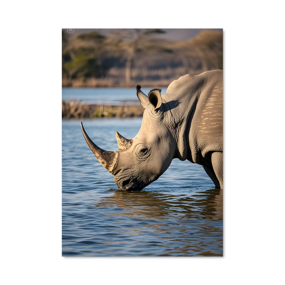 Poster Rhinocéros Aquatique