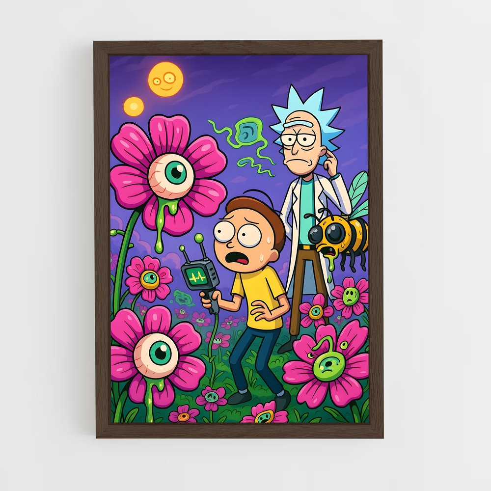ap-rick and morty-9 cadre Bois foncé
