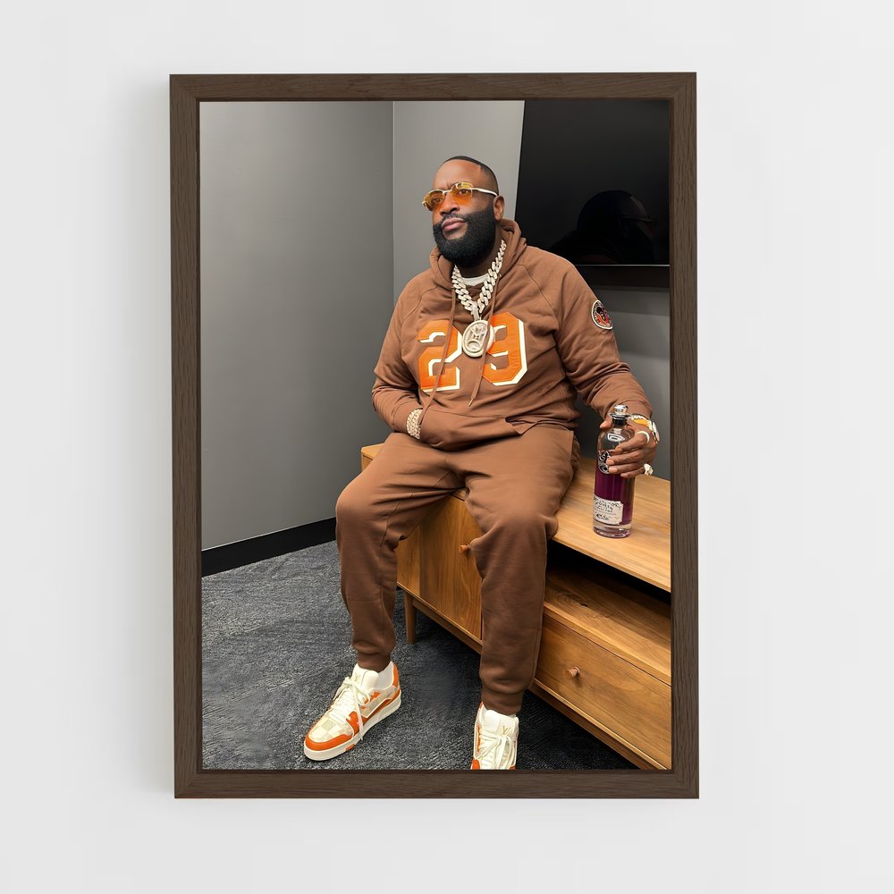 ap-rick ross-6 cadre Bois foncé