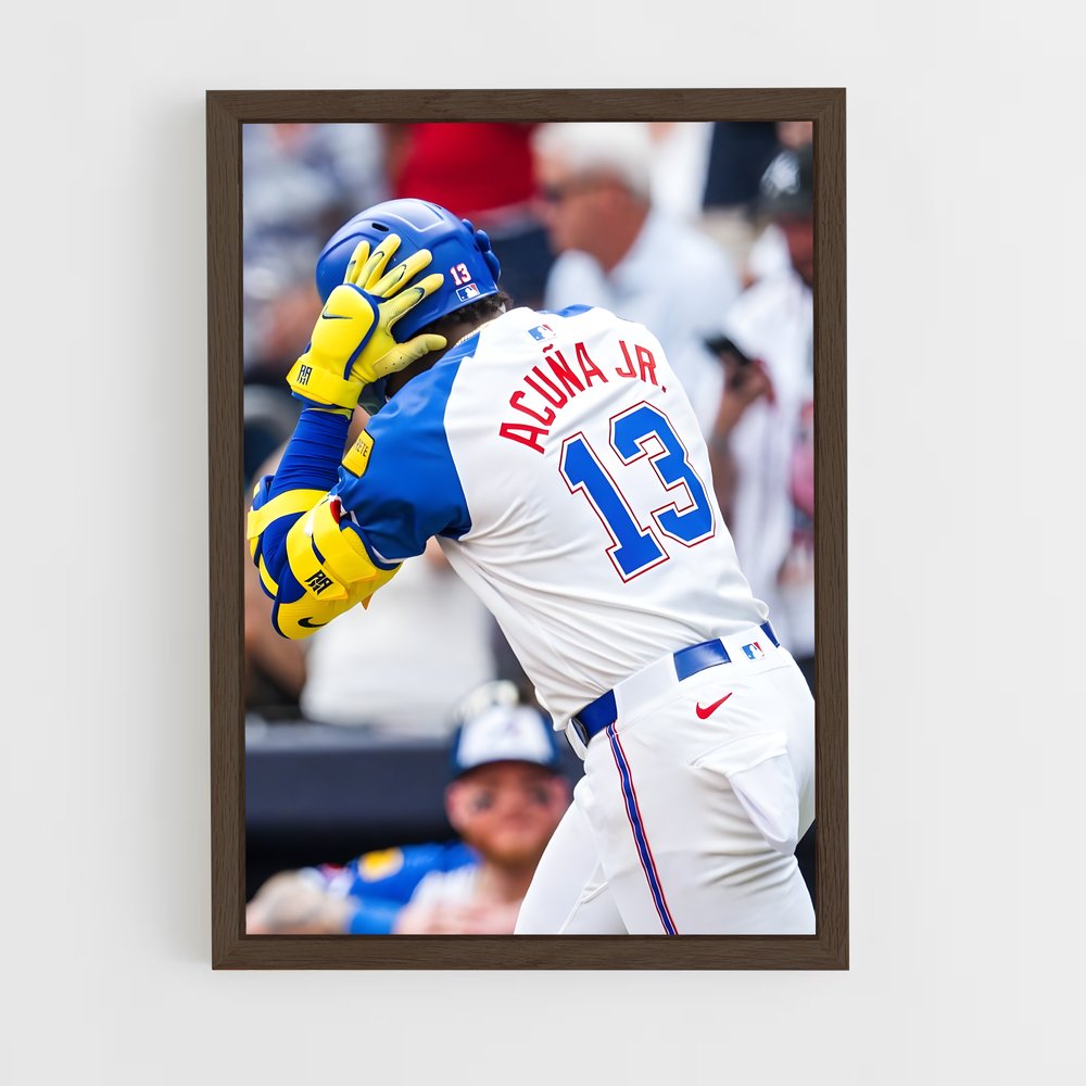 ap-ronald acuna jr-12 cadre Bois foncé