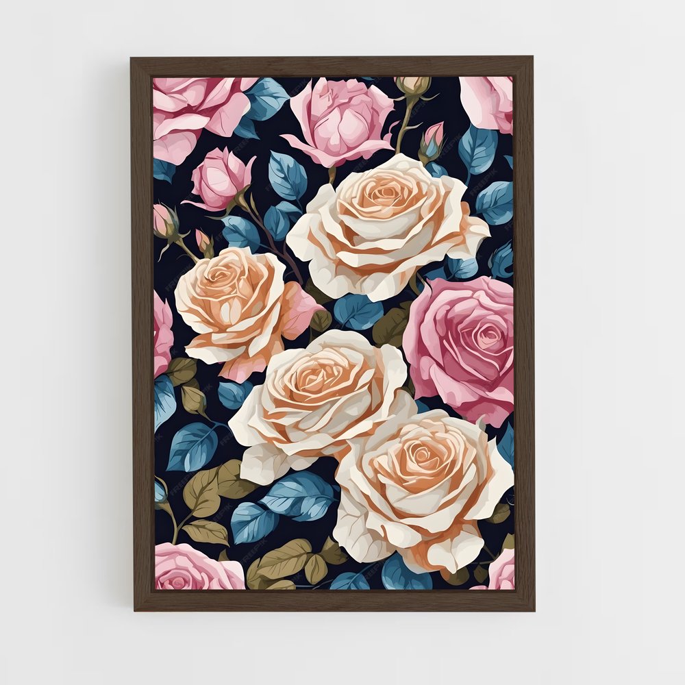 ap-rose patterns-11 cadre Bois foncé