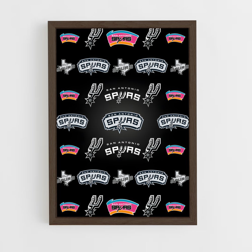 ap-san antonio spurs-3 cadre Bois foncé