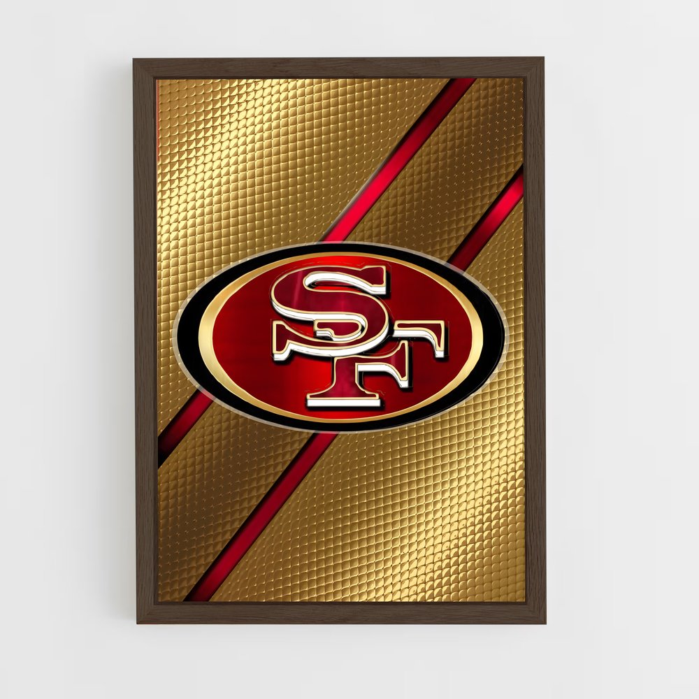 ap-san francisco 49ers-8 cadre Bois foncé