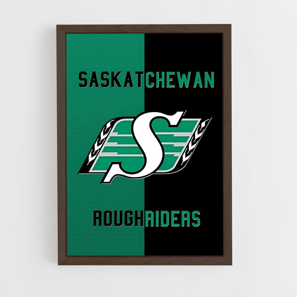 ap-saskatchewan roughriders-2 cadre Bois foncé