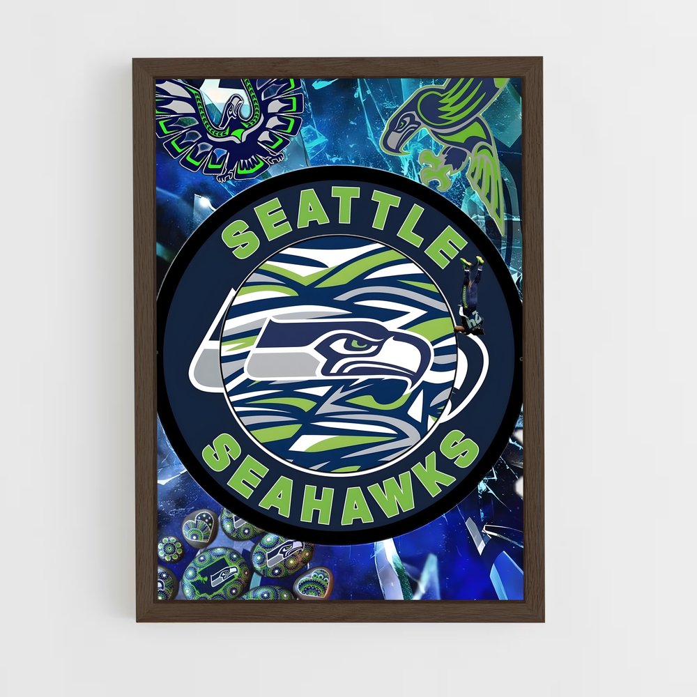ap-seattle seahawks-2 cadre Bois foncé
