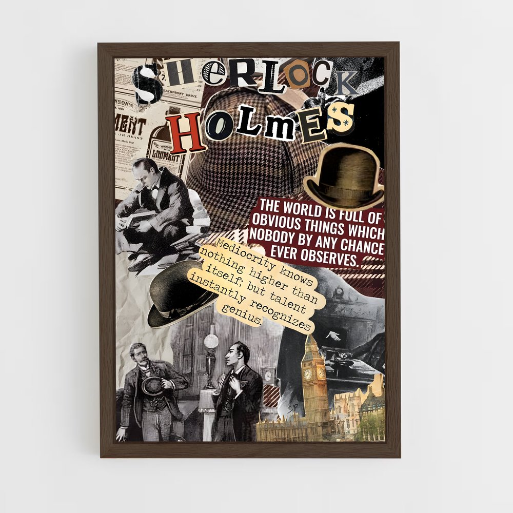 ap-sherlock holmes-4 cadre Bois foncé